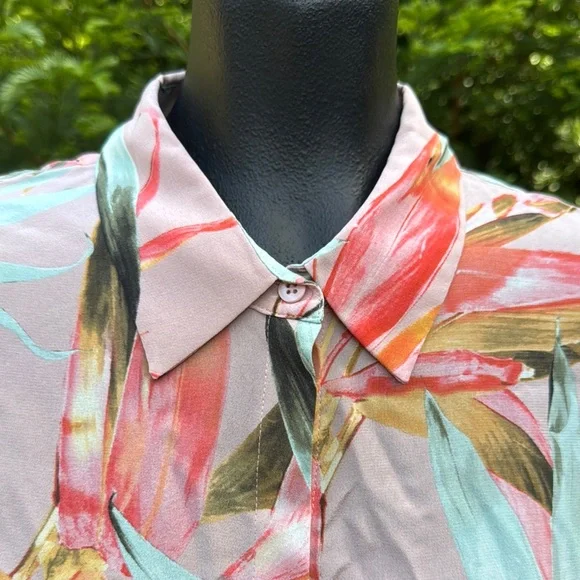 NWT Pure Collection Silk floral Long Sleeve Button Down Shirt - Picture 2 of 16